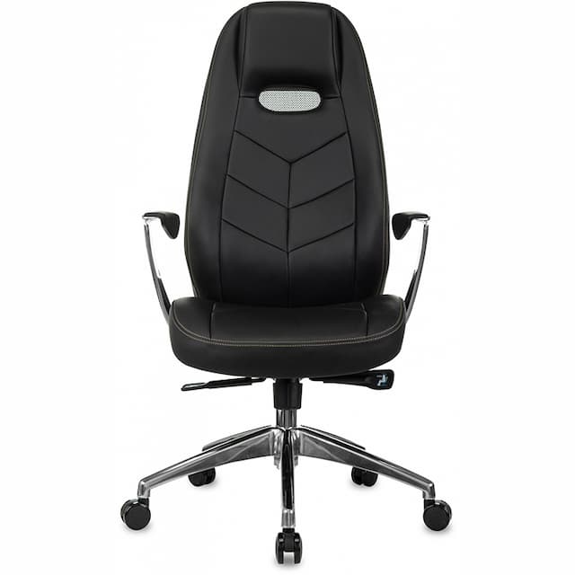 Кресло руководителя Бюрократ Zen черный кожа крестов. алюминий