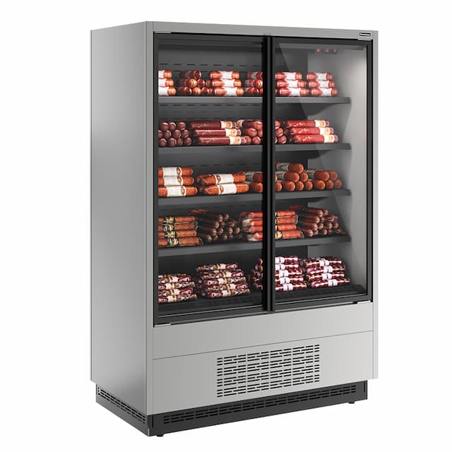 Витрина холодильная Carboma FC20-07 VV 1,0-1 0300 боковина металлическая (9006-9005) Cube 2 STANDARD фронт X1