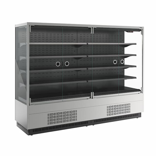 Витрина холодильная Carboma FC20-07 VM 2,5-1 сталь нержавеющая (0430) Cube 2 LIGHT фронт X0