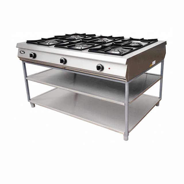 Плита газовая 6-ти горелочная Grill Master Ф6П2Г/1000(подход с двух сторон), арт. 50060