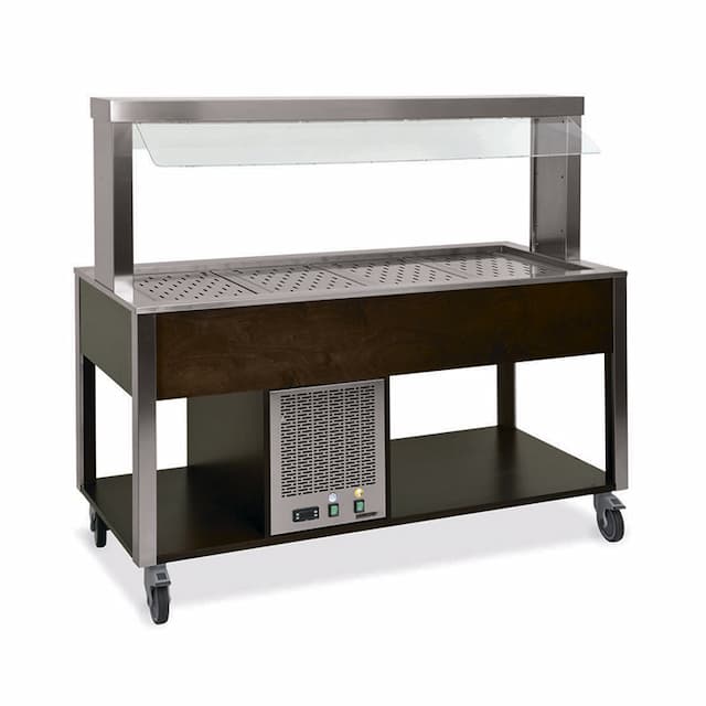 Стол Шведский охлаждаемый (защитное стекло статичное) MetalCarrelli 6900.3-RAL (цвет по RAL)